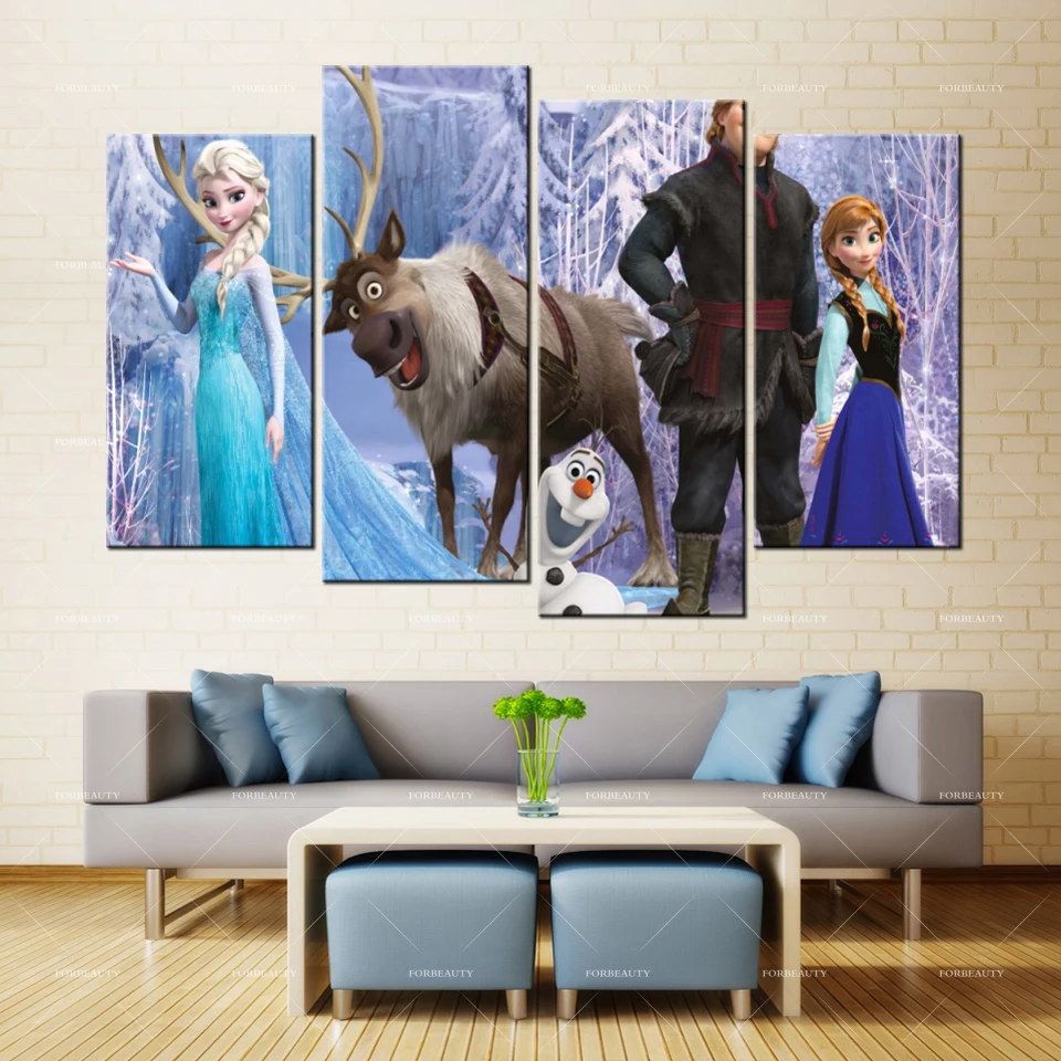 ForBeauty Картина на холсте настенное искусство frozen_movie рисунок брызгами водостойкие чернила домашний декор