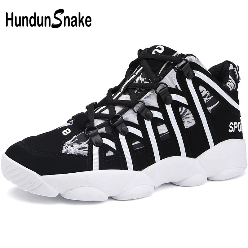 

Hundunsnake High Top Black Sneakers Male Sport Shoes Leather Men's Running Shoes Women's Sport Shoes Men Tenisky Training T111