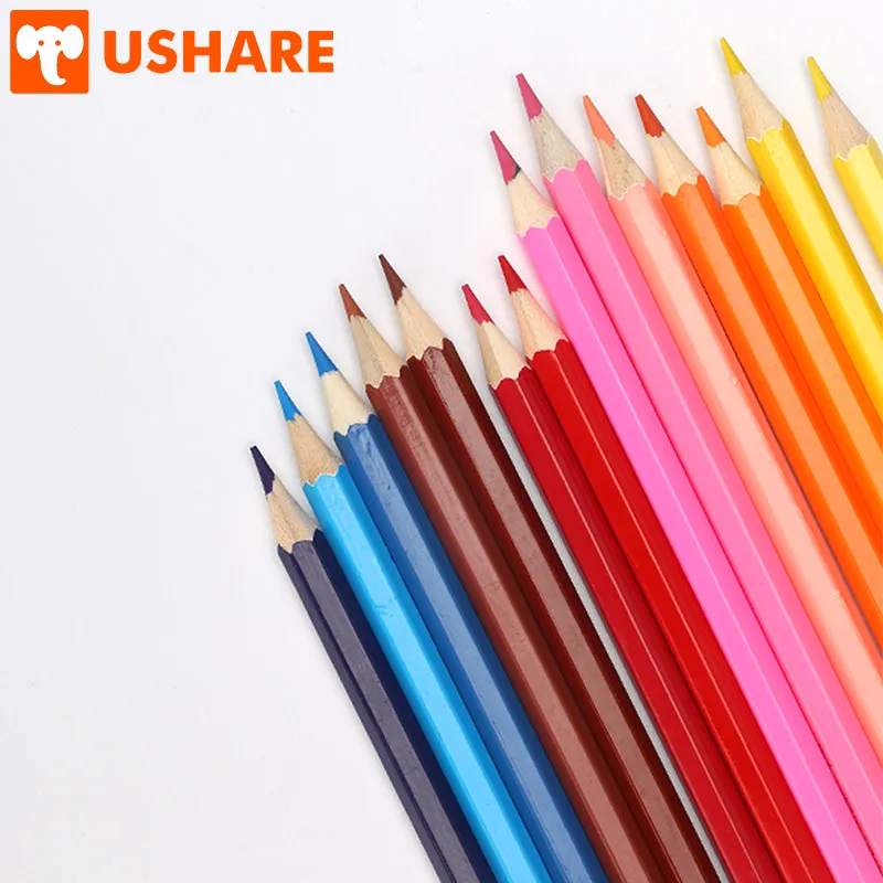 

USHARE Wood Pastel Colored Pencil Set 24 Colorful Profesional Art Painting Pencils Children Gifts Stationery For School Supplies