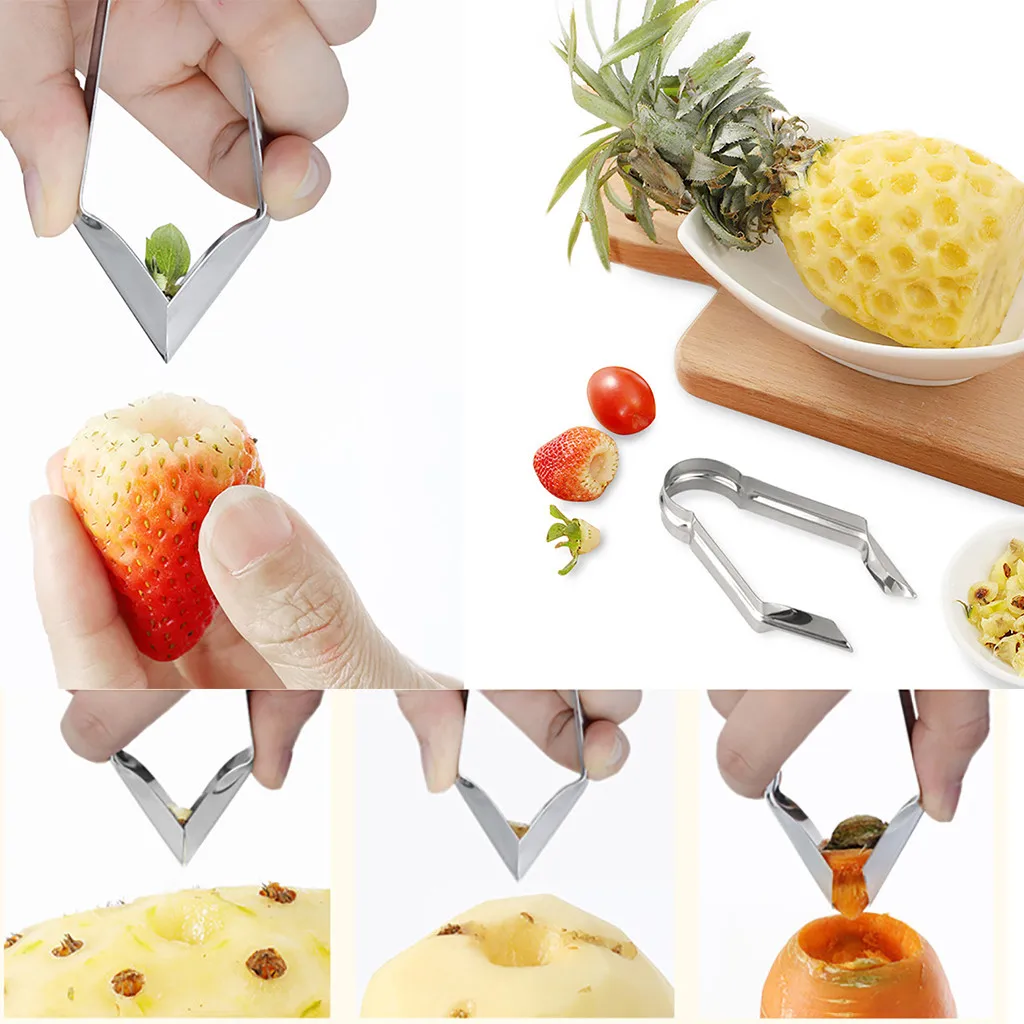 Кухонный нож для удаления семян из нержавеющей стали с ананасовым глазом