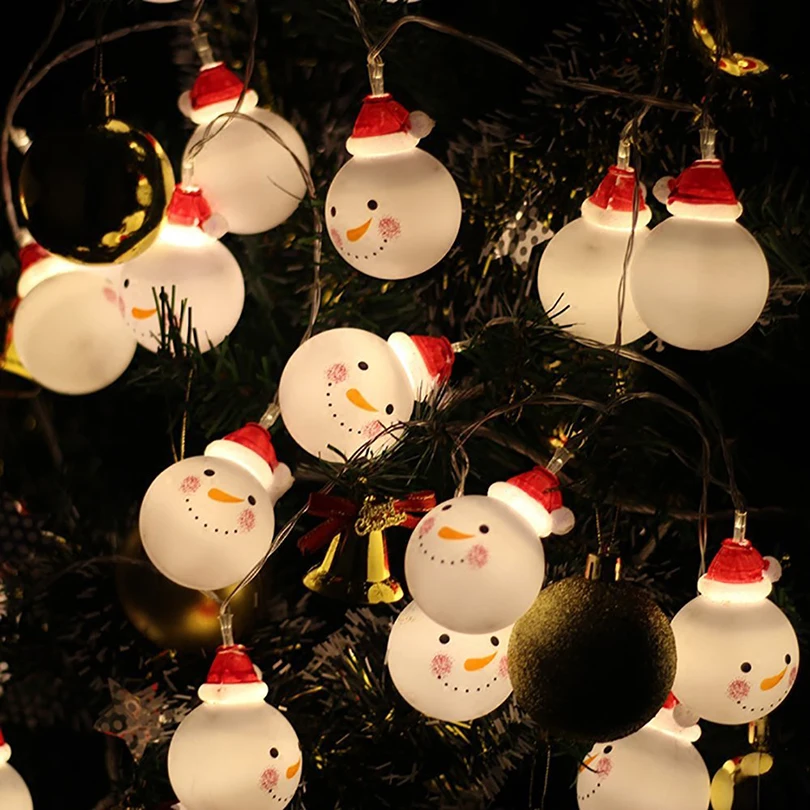 1,5 м 10led Рождественский Снеговик светлый аккумулятор гирлянда Фея струнная лампа для вечерние, свадебные, рождественские, внутренний, наружный декоративный светильник