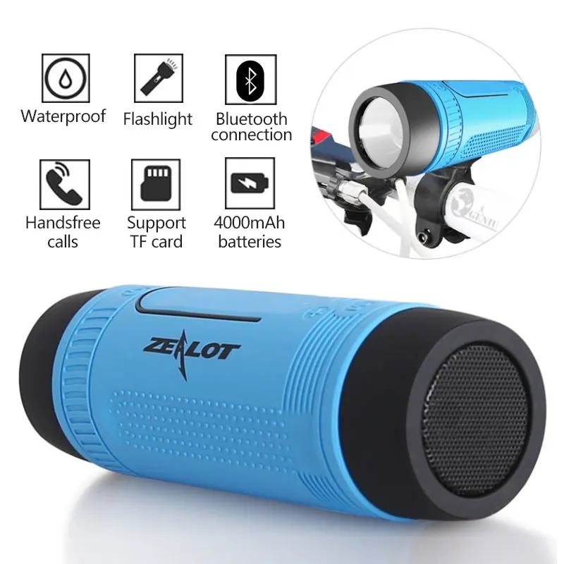 Zealot S1 велосипедный фонарь с Bluetooth динамиком уличный портативный сабвуфер бас
