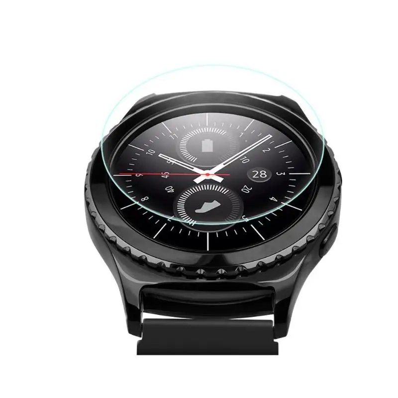

ALLOYSEED 2Pcs 42/46mm Watch Tempered Glass Protection Film 9H 2.5D Clear Screen Protector Film For Samsung Galaxy Wrist Watch