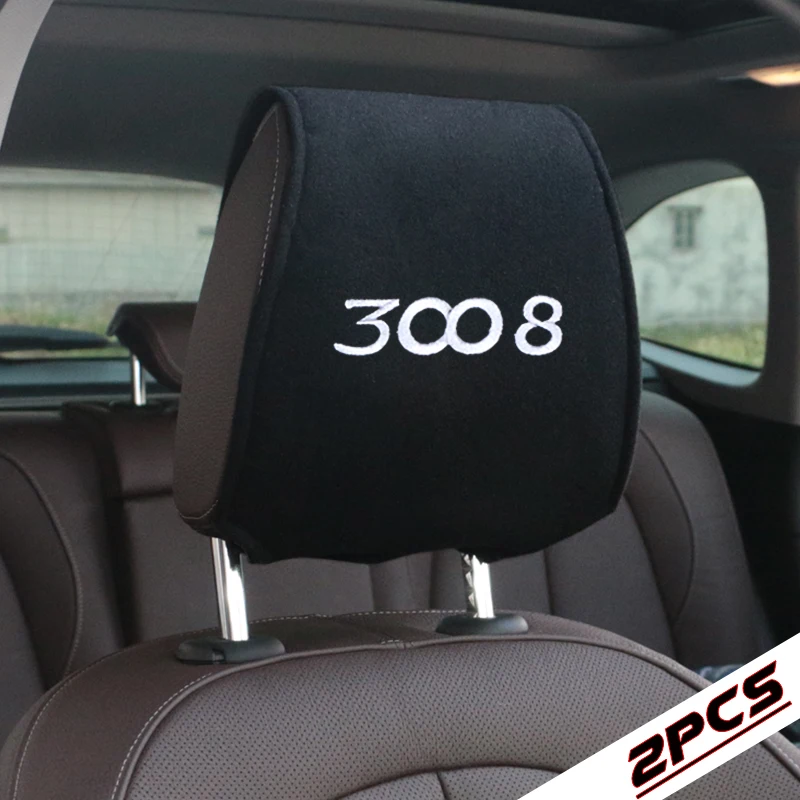 

2pcs Auto Headrest Support Rest Cushion Car Seats Accessories Pillow Pad cover for Peugeot 3008 car styling