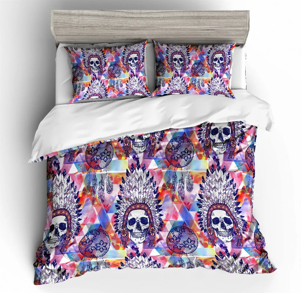 

MUSOLEI 3D Duvet Cover Set Colorful dream catcher Steam Bed Sheet Twin queen king