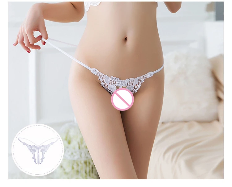 Women Crotchless Panties Low Waist Embroidery Thong With Beads Female Sexy Erotic Panties G Strings Women Briefs Open Crotch 29 (13)
