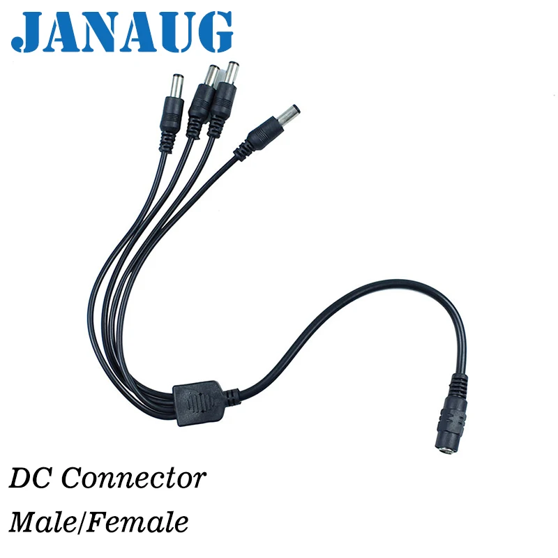 

1PC DC Power Jack Splitter Adapter Connector Cable 1 DC Female To 4 8 Male plug For CCTV Camera LED Strip Light