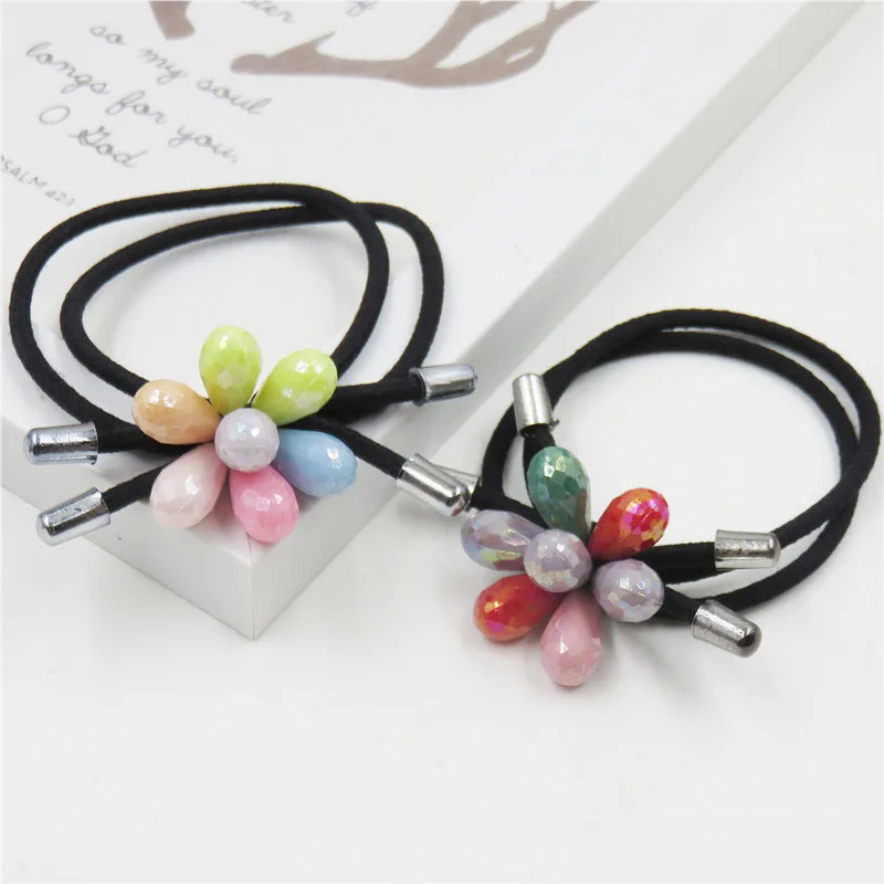 

1PCS Multi-color Rhombus Flowers Elastic Hair Bands Toy For Girl Handmade Bow Headband Scrunchy Kids Hair Accessories For Womens