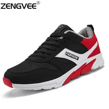 ZENGVEE Nuevos Hombres Ocasionales de los Zapatos de Invierno Cálido Hombres Al Aire Libre Con Cordones de Malla Más Tamaño Plana Zapatos Cómodos de Felpa