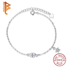 BELAWANG браслет из стерлингового серебра 925 пробы Регулируемый Модный Ювелирный Австрийский Хрустальный Звездный браслет для женщин свадебный подарок