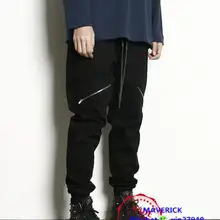 27-44 Мужская одежда GD стилист волос мода уличная Личность молния шаровары брюки комбинезоны большого размера Костюмы