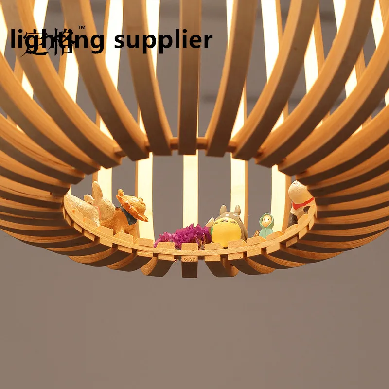 Бамбуковая плетеная ротанговая абажур подвесной светильник деревенская страна японская Современная Подвесная лампа домашняя столовая e27 220 В для декора