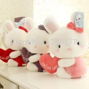 Blue and white doll sitting heart bunny party necessary.42cm | Игрушки и хобби