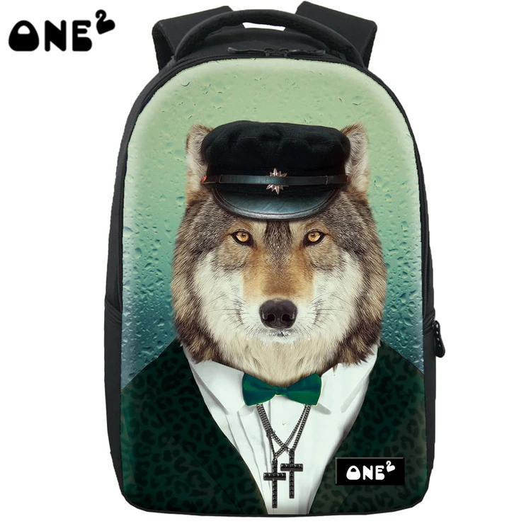 ONE2 Design wolf pattern backpack brand new design laptop backpack high