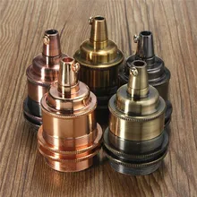 E27/E26 светильник держатель лампы лампа база Ретро винтажный старинный медный патрон с двойным кольцом держатель шнура 110-220 В