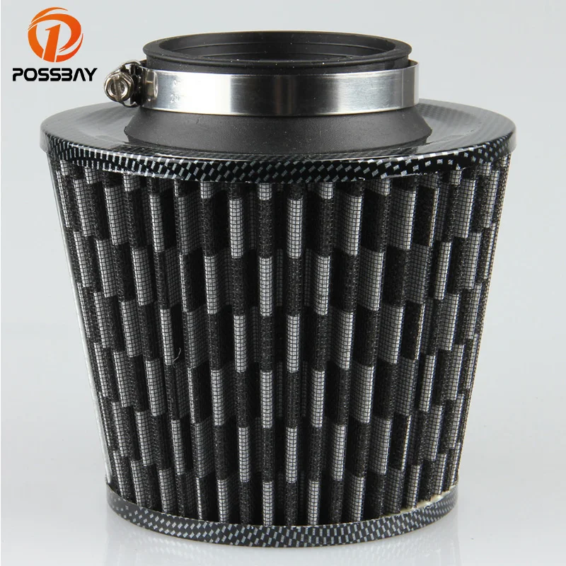 POSSBAY Universal Car Air Filter Cold Air Intake Filter Cleaner 75mm