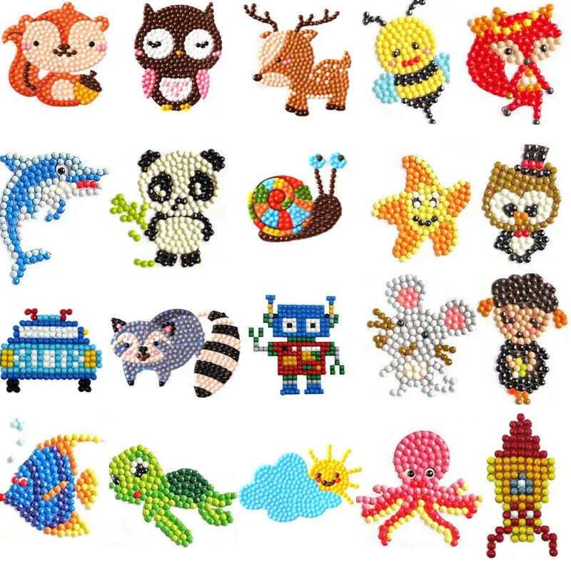 

2019 Newest Hot 9/10pcs 5D DIY Diamond Painting Cartoon Animals Cars Embroidery Art Kit Home Decor Gifts diamond painting tools