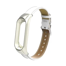 Кожаный сменный ремешок на запястье для Xiao-Mi Band 3/4 Универсальный кожаный ремешок коричневый шагомер браслет ремешок