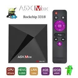 A5X MAX 4G + 32G Smart Android 9,0 tv Box RK3318 четырехъядерный поддержка 4 K HDR 3,0 USB 2,4G Wifi Bluetooth 4,1 телеприставка медиаплеер