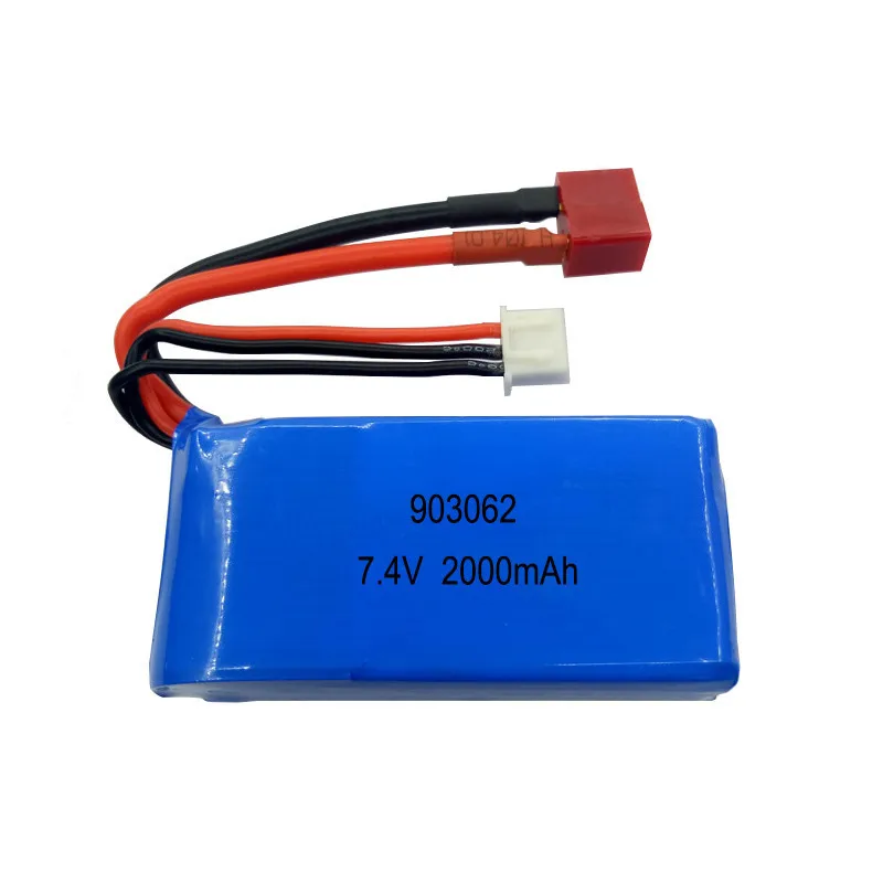 Высокое качество 7,4 в 2000 мАч 2S Lipo Батарея для WLtoys A959-B A969-B A979-B K929B RC пустыня Грузовик Авто Запчасти для запасных Запчасти зарядное устройство