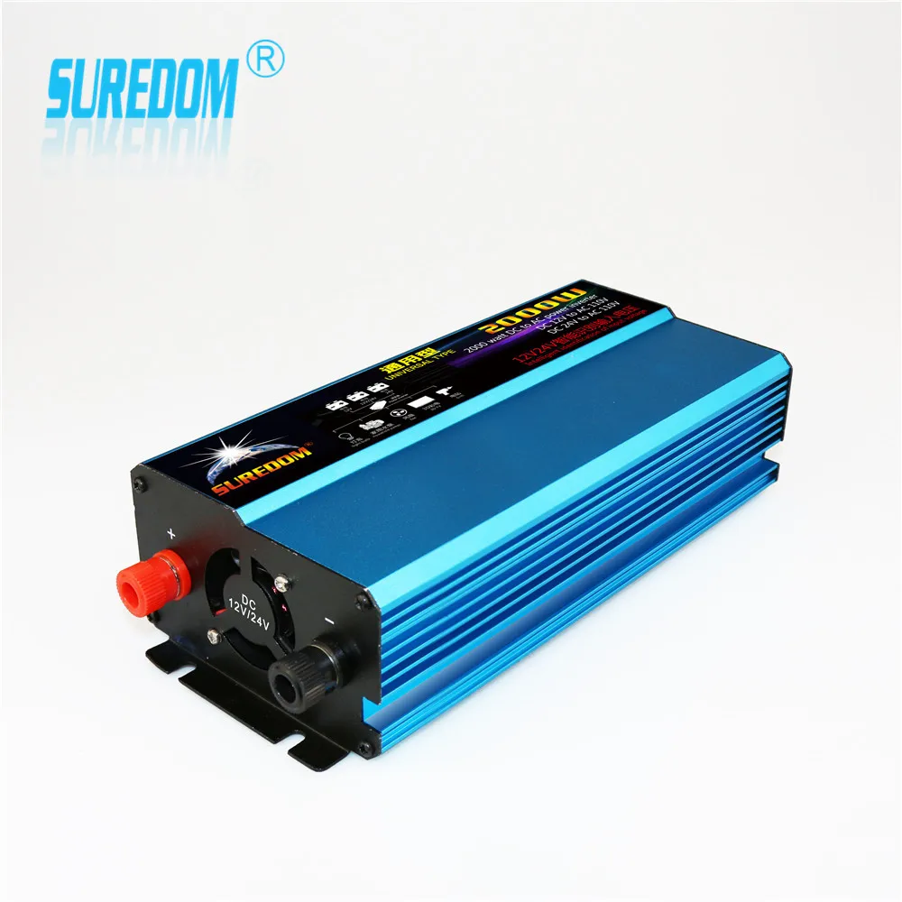Автомобильный силовой инвертор DC 12V 24V к AC 110V 2000W умный трансформатор