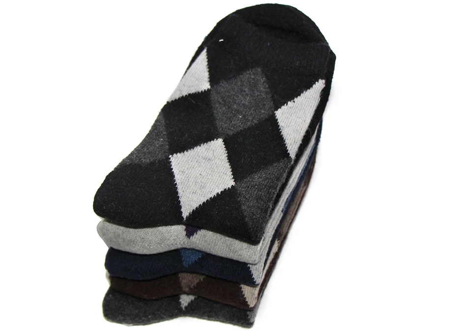 Кроличья шерсть качественные мужские весенне-зимние теплые носки с дезодоратором дышащие мягкие новые деловые Повседневные носки с двойным ромбовидным узором Meias