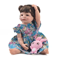 Очаровательные 55 см полный Силиконовый Reborn куклы реалистичные Новорожденные девочка 22 ''куклы модницы игрушки для детей подарки на день рождения