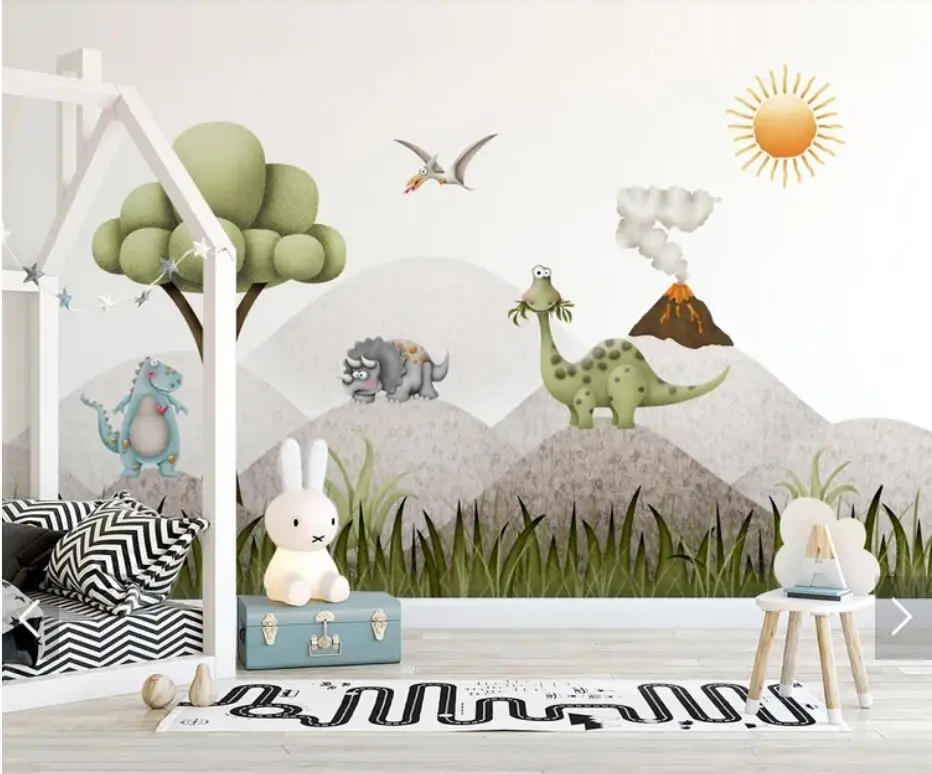 

3D Tree Dinosaur Wallpaper Wall Mural for Kids Bedroom Children Room TV Background Wall Paper Rolls Customize