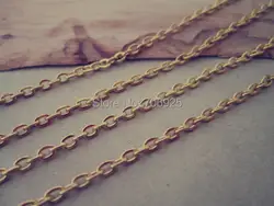 32ft/lot цвет золотистый "0" форма ожерелье цепь 2 мм x 3 мм