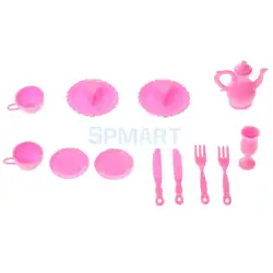 Кукольный домик розовый пластик обеденный набор подставок Игровой набор для куклы Барби аксессуары