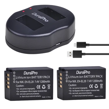 

Durapro 2pc 1200mAh EN-EL20 EN EL20 Rechargeable Camera Battery Charger Set For Nikon 1 J1 J2 J3 S1 Coolpix A1 AW1 P1000