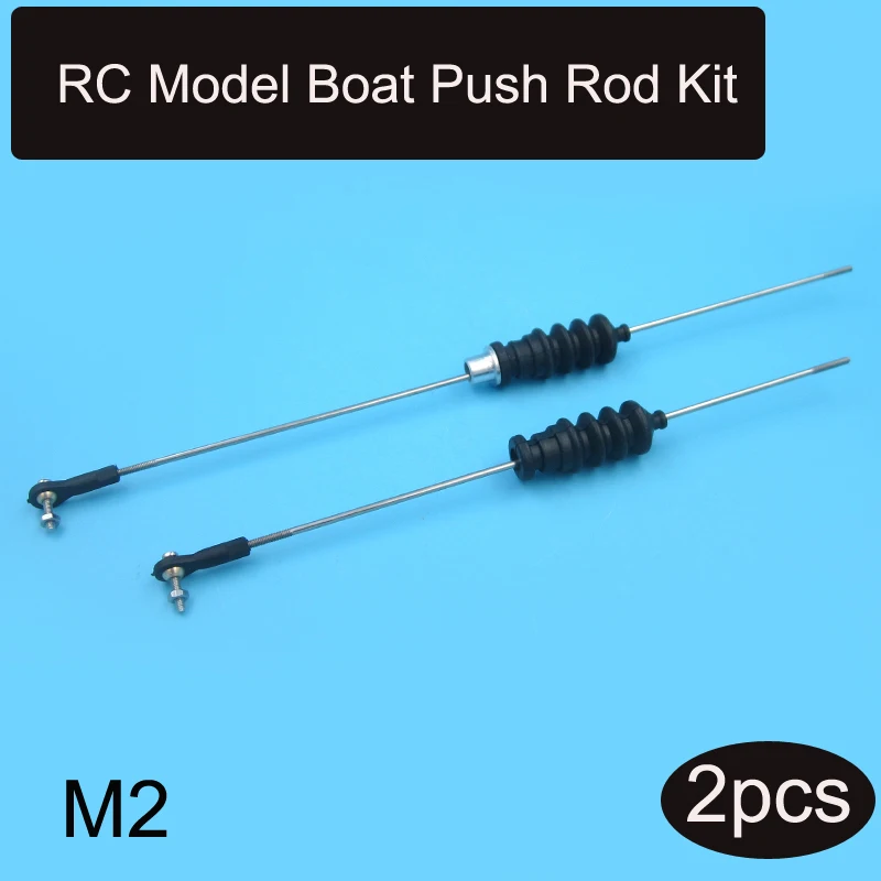 

2pcs RC Model Boat Push Rod Kit Include M2 Pull Rod End+Screw+Nut++Waterproof Rubber Bellows for Servo Push Rod Seal To Rudder