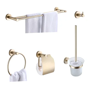 

Stainless Steel Gold Pendant Towel Rack Bathroom Hardware Pendant Set Device Rack Champagne Gold Bathroom Accessories,Lead-free