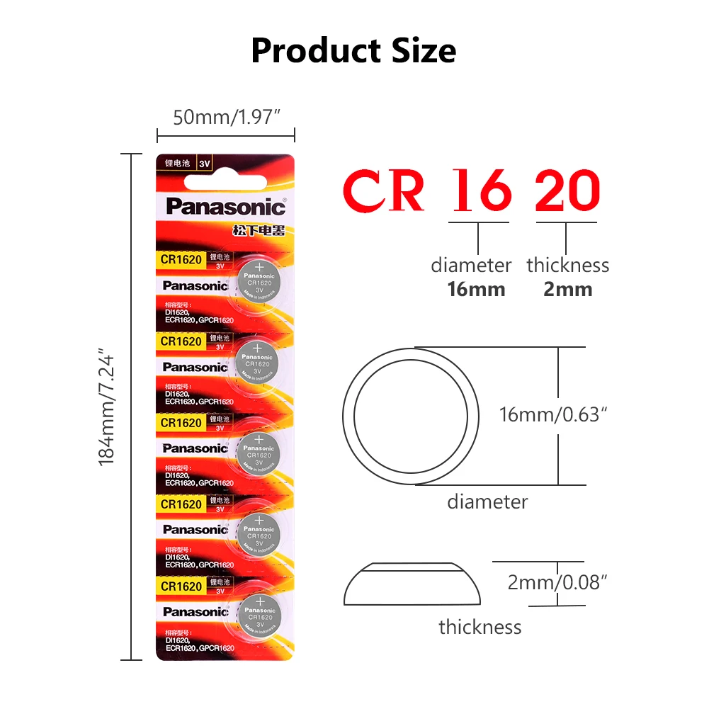 Cr1620, 5 шт. в партии, 3 v Кнопка ячейки литиевые батареи для мобильного часо-автомобиль игрушка ECR1620 LM1620 DL1620 5009LC KCR1620 BR1620