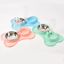 Миска для собак, автоматическая бутылка для питьевой воды, двойная миска для кошек, щенков, миска для кормления домашних животных, здоровые принадлежности для кошек и собак, большая емкость