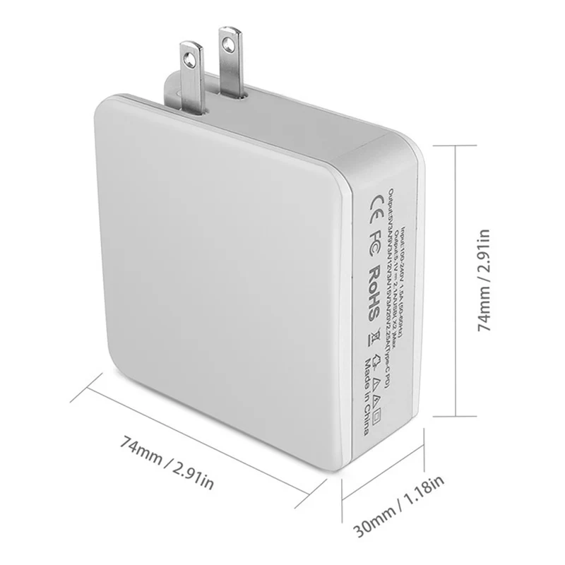BBSW 68W USB Type-CPD + QC 3.0 USB Wall Fast Charger For iPhone X 8 8 Plus MacBook Pro Nintendo Switch USB-C PD Fast Charger (8)