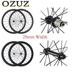 OZUZ ультра легкий 25 мм ширина дорожный велосипед углеродное колесо 700c 3 k матовая 50 мм Глубокая клинчерная покрышка колеса велосипеда Mac аэро