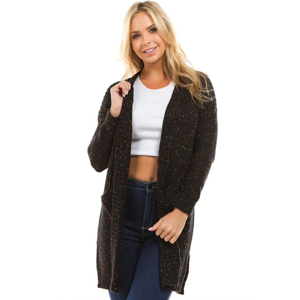 windbreaker womens open stitch solid woman knit trench spring elegant female long knit trench plus size clothes gothic coat