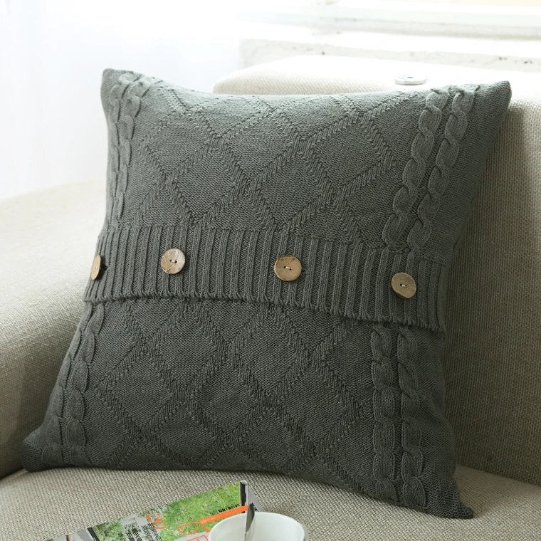 Aliexpress Buy Nordic Vintage Knitted Pillow Cover Button Awesome How To Knit Pillow Covers Aliexpress Buy Nordic Vintage Knitted Pillow Cover Button Awesome How To Knit Pillow Covers