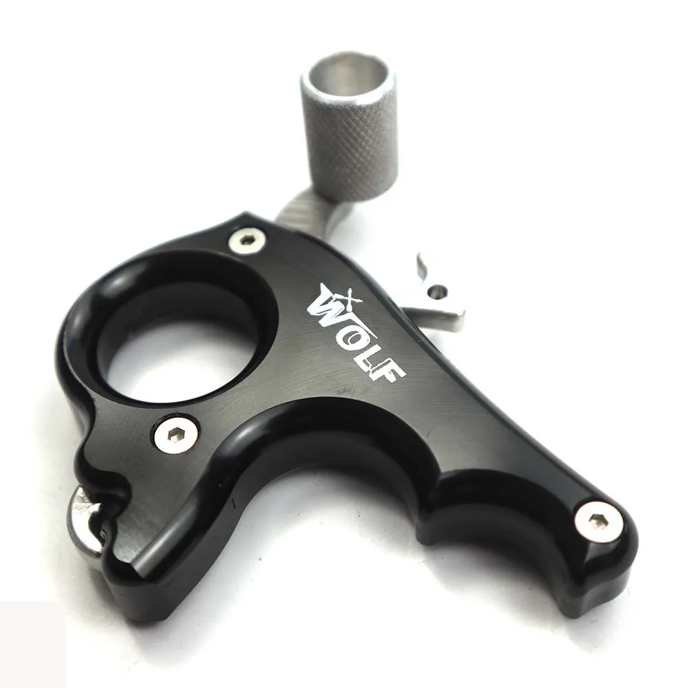 Günstige WOLF 440C 3 Finger Edelstahl Mitteilung Hilfe Bogenschießen Sattel Release für Verbindung Bogen Bogenschießen Pfeile und Bogen Release