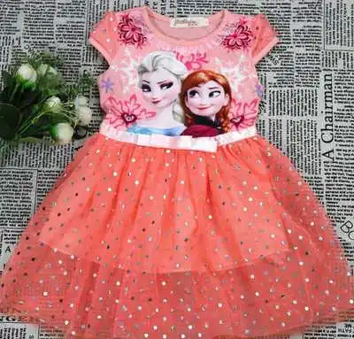Платья для девочек; летняя одежда для малышей; платье принцессы Анны и Эльзы; карнавальный костюм Снежной Королевы; вечерние костюмы для детей; Новогодняя одежда - Цвет: C05-Red