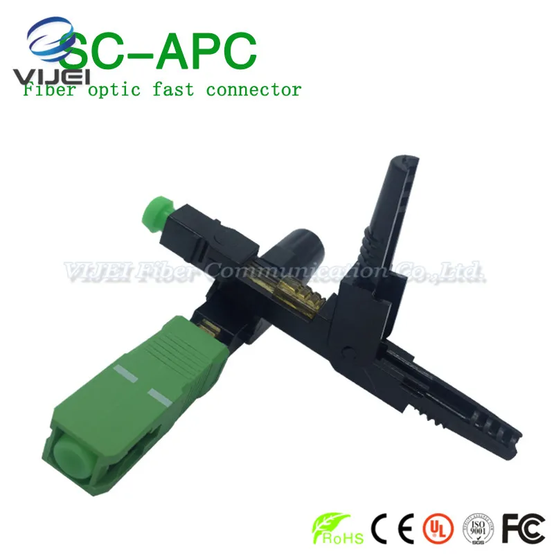 

Free Shipping 100 PCS/lot zhifang FTTH SC APC single-mode fiber optic SC APC quick connector FTTH Fiber Optic Fast Connector