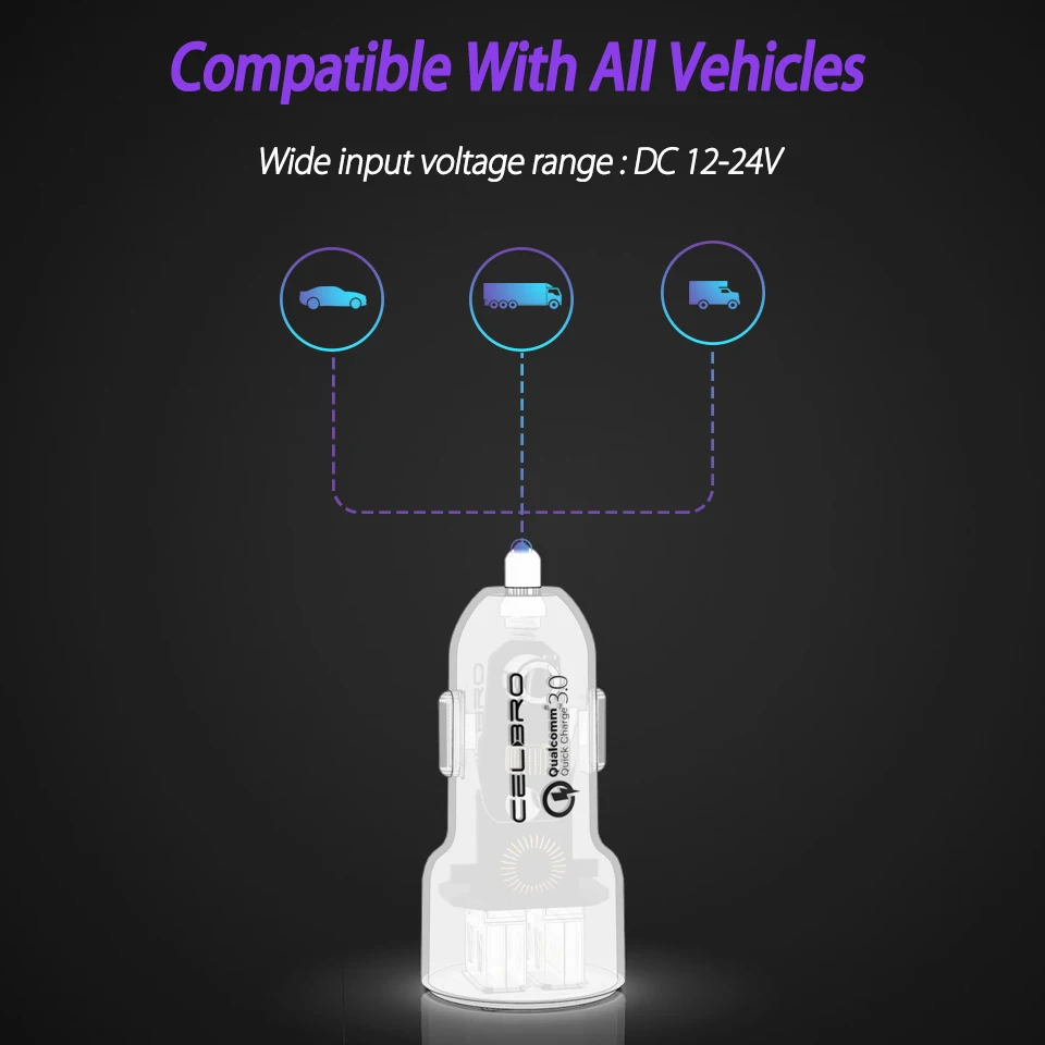 Автомобильное зарядное устройство Quick Charge 3,0 Dual USB Автомобильное зарядное устройство для мобильного телефона QC3.0 QC 3,0 Быстрая автомобильная зарядка USB зарядное устройство адаптер FCP Rapid