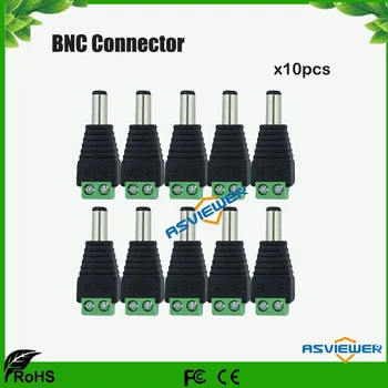 

BNC Connector 2.1 x 5.5mm DC Power Male Jack Connector for CCTV camera Use 10pcs/Lot