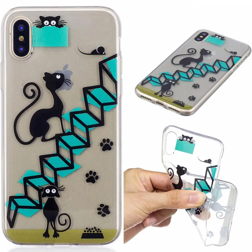 

Cartoon Cat Phone Case for Samsung Galaxy S8 Plus A3 A5 2016 J3 J5 Prime J7 2017 Soft TPU Cover Case for iPhone X 8 Plus 7 6 5