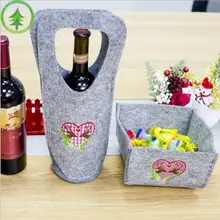 2 шт. комплект Рождество бутылки вина Обложка сумка мультфильм олень печать шампанское шнурок мешок Рождественский подарок мешок