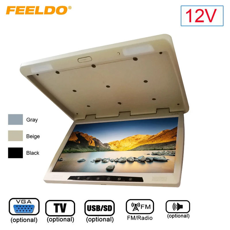 

DC12V Car 22 inch Touch button Flipdown 22" TFT LCD Roof Mounted HD Bus Monitor with IR transmitter/VGA/USB SD/FM/Speaker
