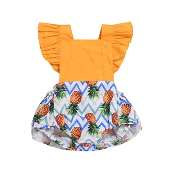

2019 New Baby Girl 3M-18M Years old Pineapple Printed Yellow dress cute dresses choose sizes