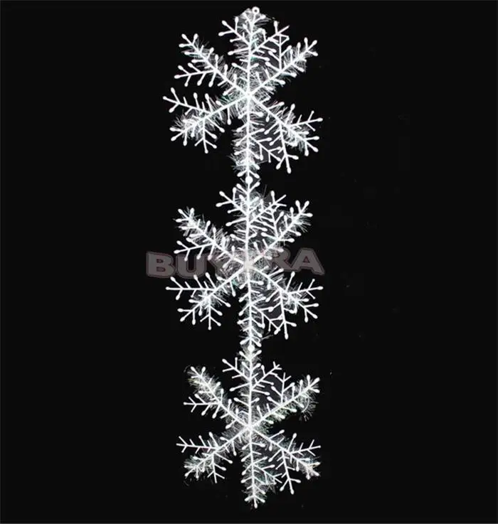15 шт.(5 пакетов) Белые снежинки украшения Рождественские Праздничные праздничные вечерние украшения для дома