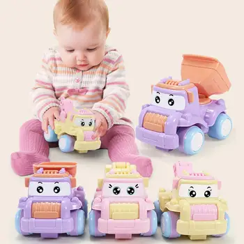 

6Pcs Children's Puzzle Engineering Toys Car Set Educational Cartoon Inertia Toy Car Inertia Fun Engineering Car